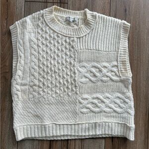 Madewell ivory, mixed-pattern sweater-vest